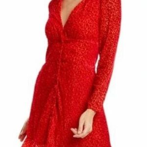 The Kooples Vibrant Red Long Sleeve Dress